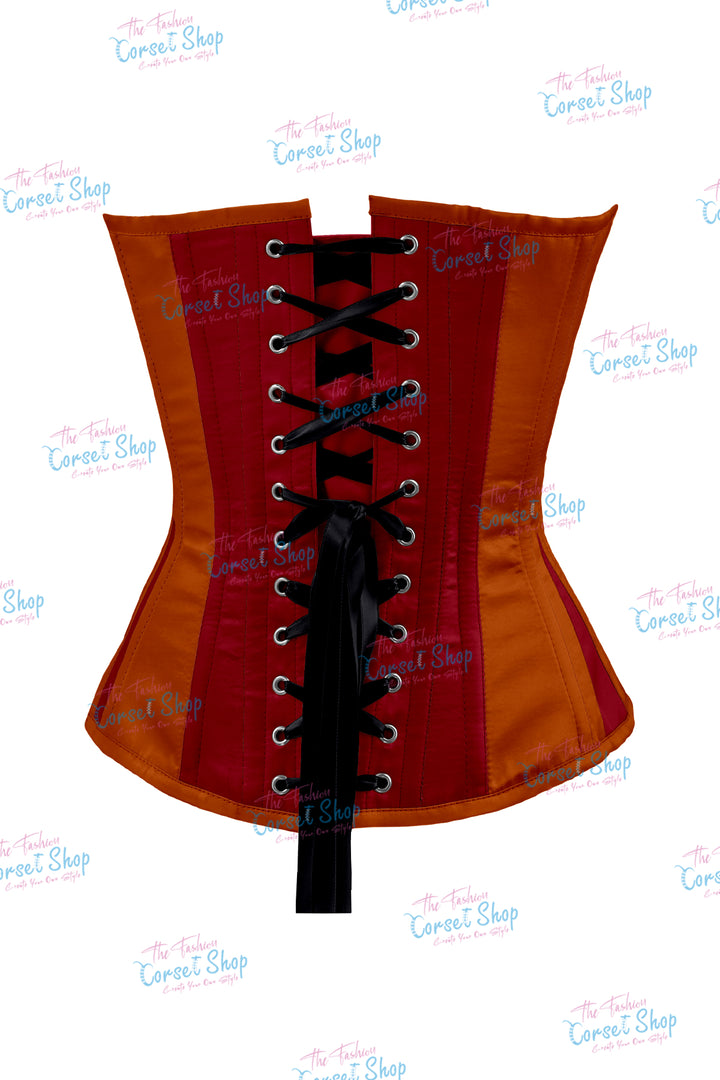 Elise Satin Steel Boned Overbust Corset With Bow