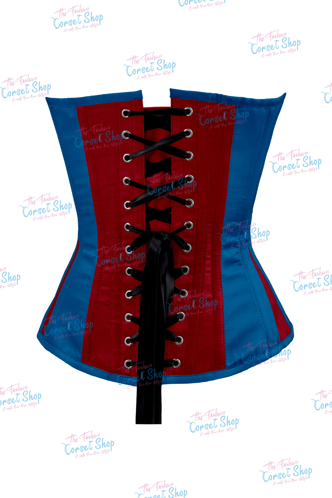 Elise Satin Steel Boned Overbust Corset With Bow