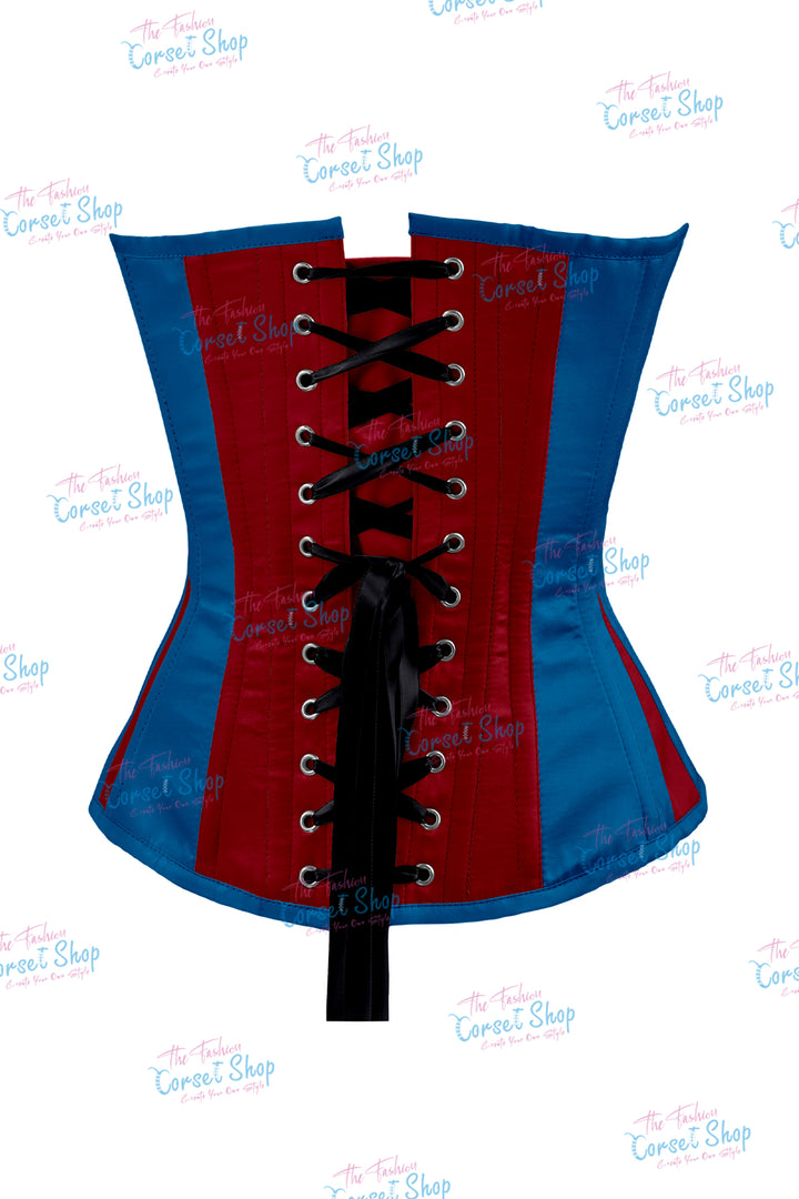 Elise Satin Steel Boned Overbust Corset With Bow