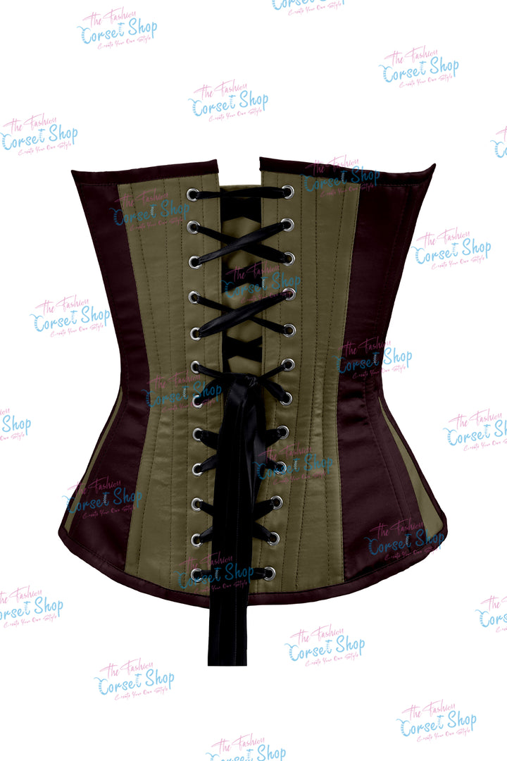 Sheryl Satin Steel Boned Overbust Corset With Bow