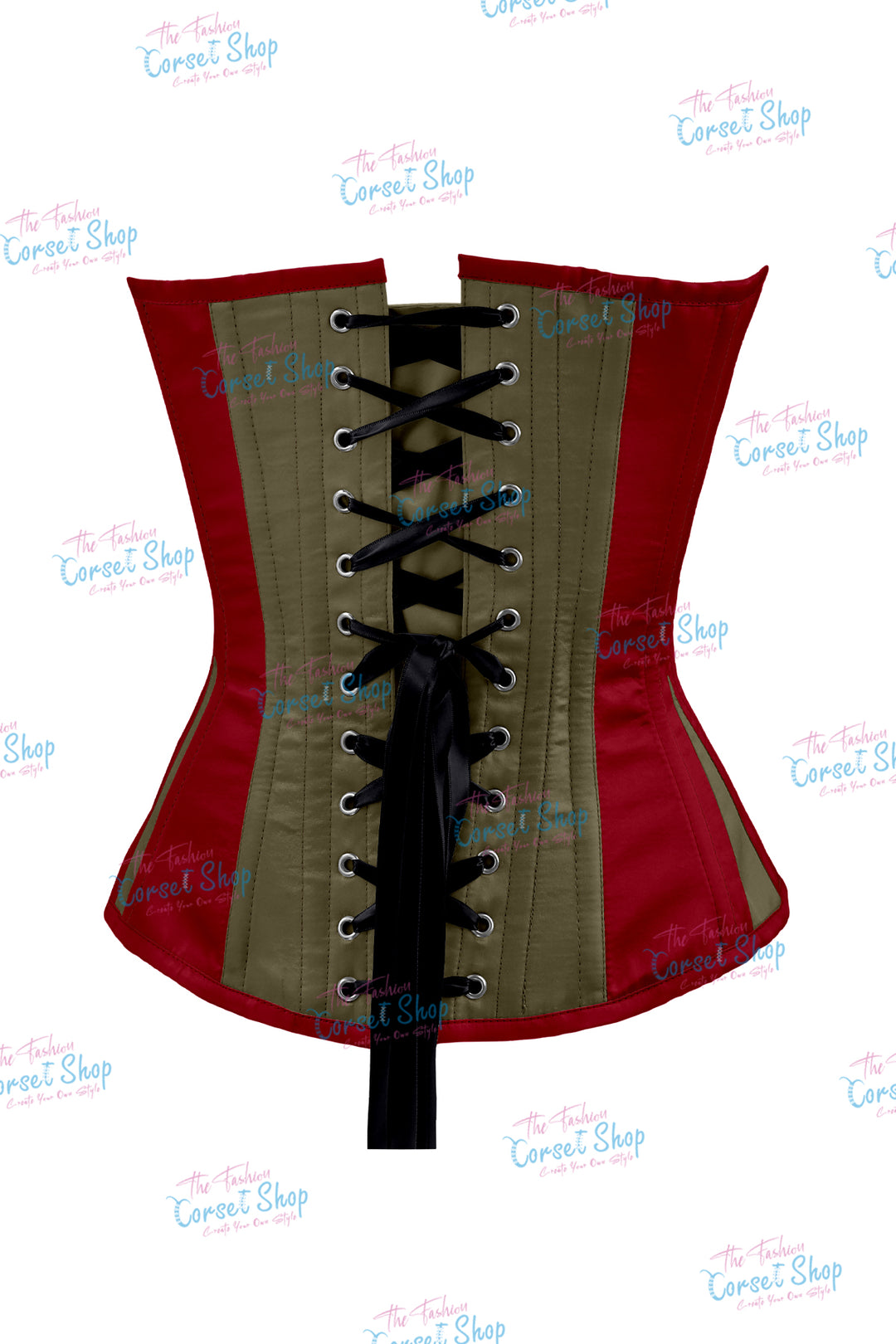 Elise Satin Steel Boned Overbust Corset With Bow