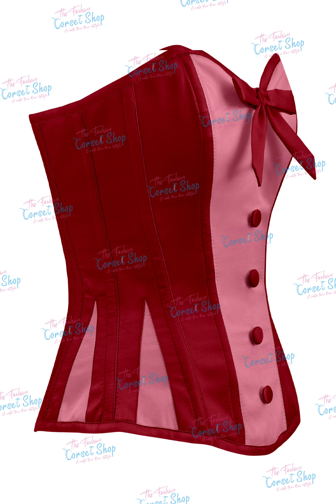 Sheryl Satin Steel Boned Overbust Corset With Bow