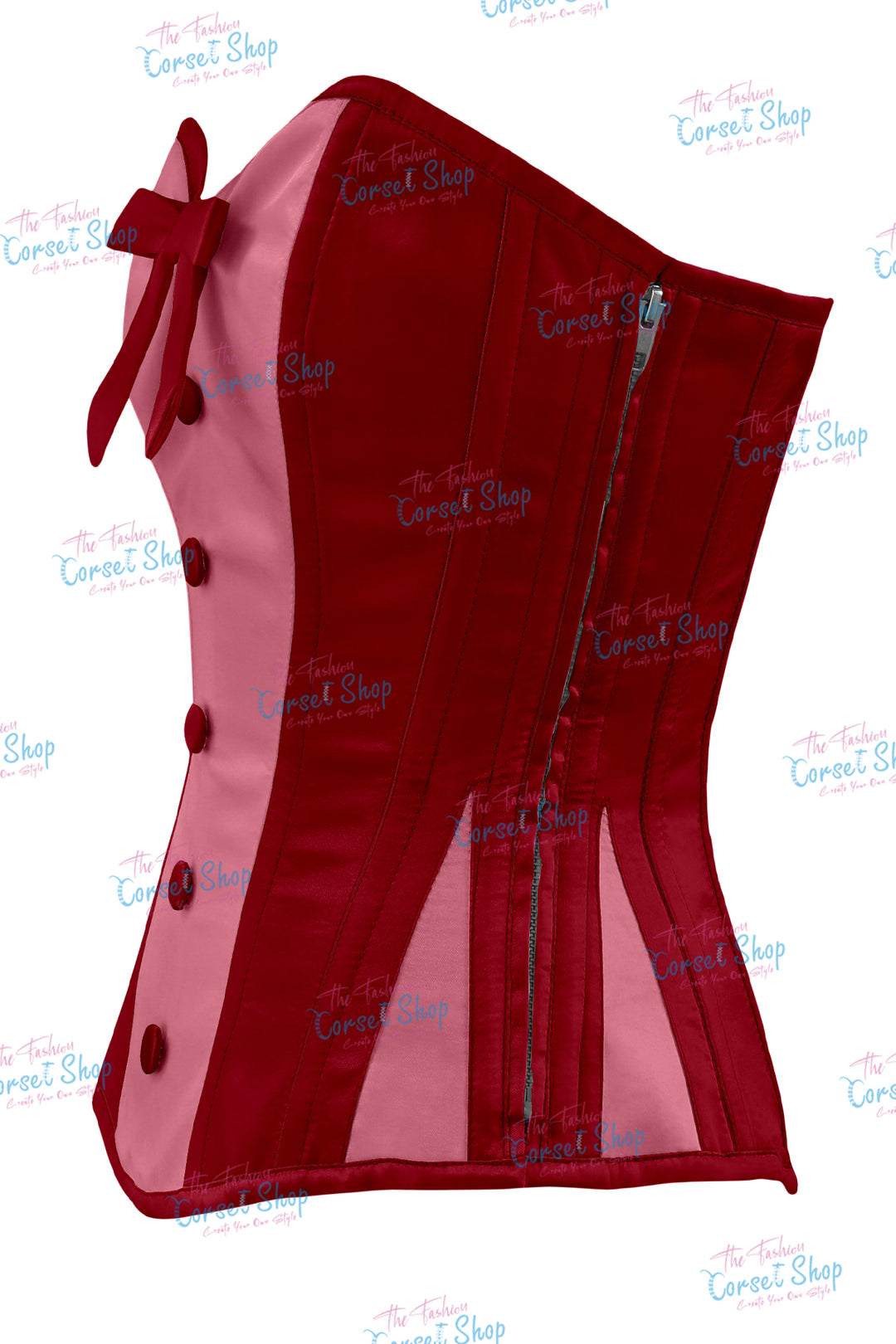 Sheryl Satin Steel Boned Overbust Corset With Bow