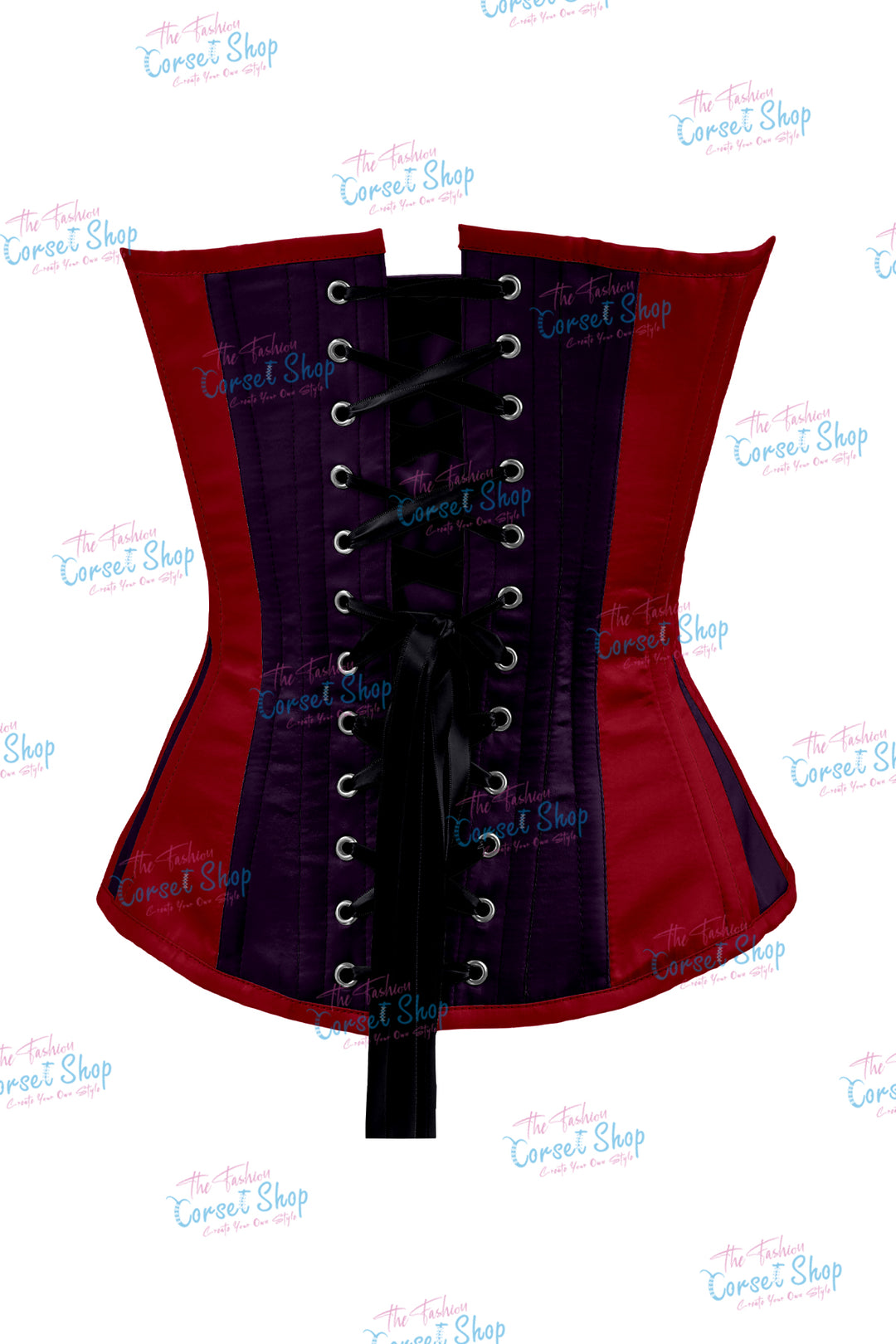 Elise Satin Steel Boned Overbust Corset With Bow