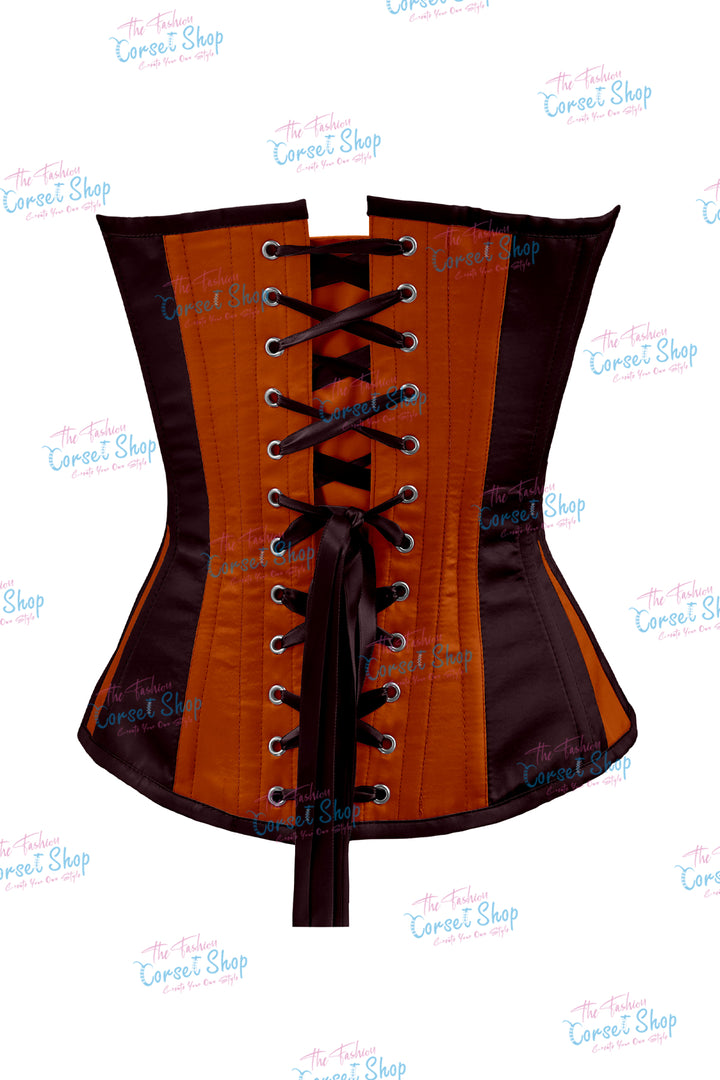 Elise Satin Steel Boned Overbust Corset With Bow