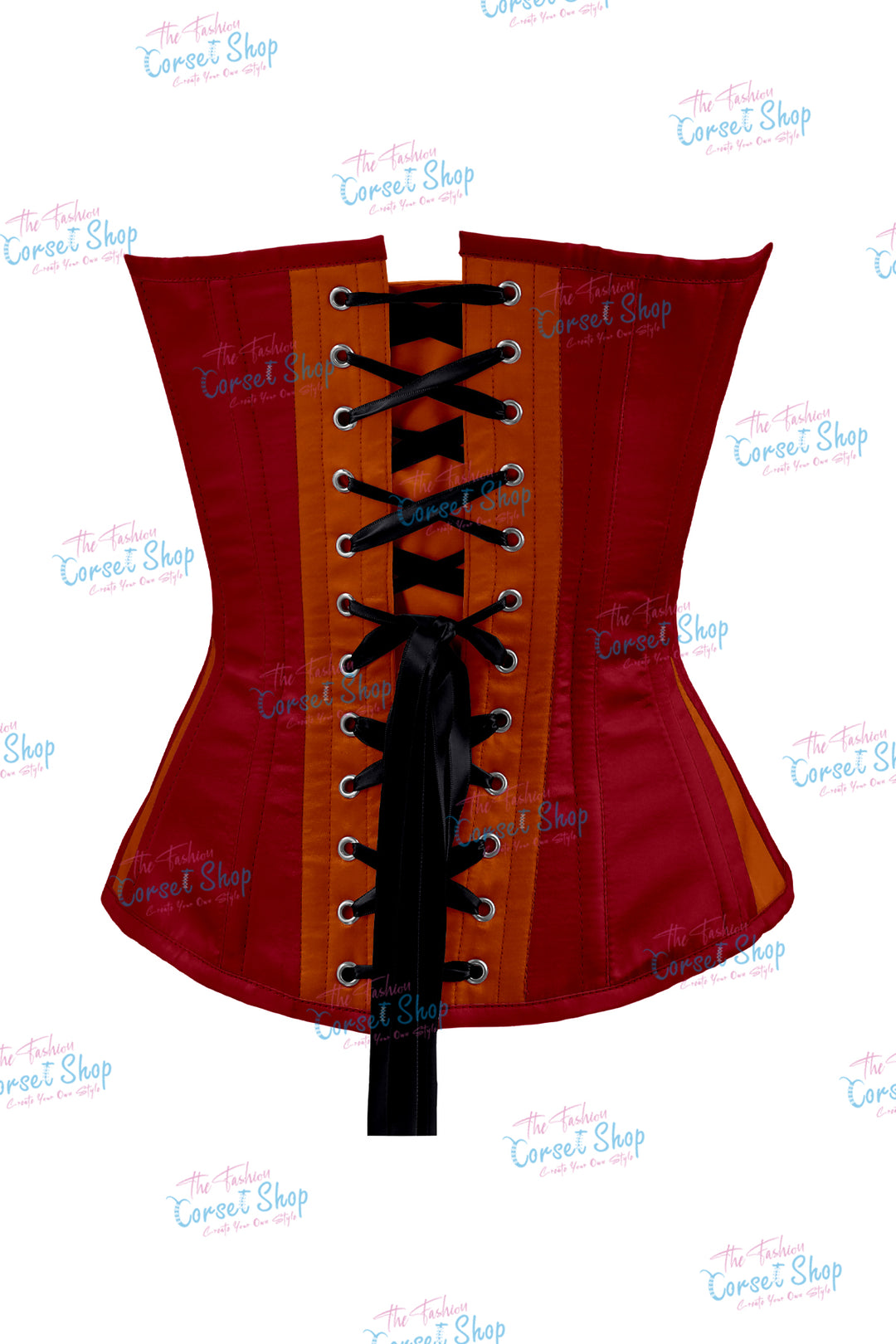 Elise Satin Steel Boned Overbust Corset With Bow
