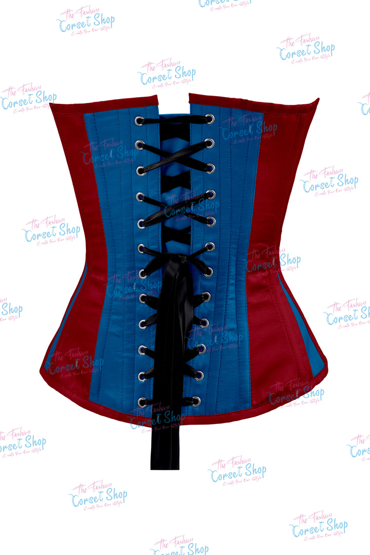 Elise Satin Steel Boned Overbust Corset With Bow