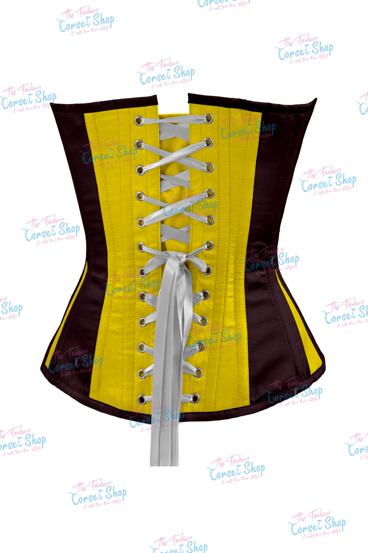 Sheryl Satin Steel Boned Overbust Corset With Bow