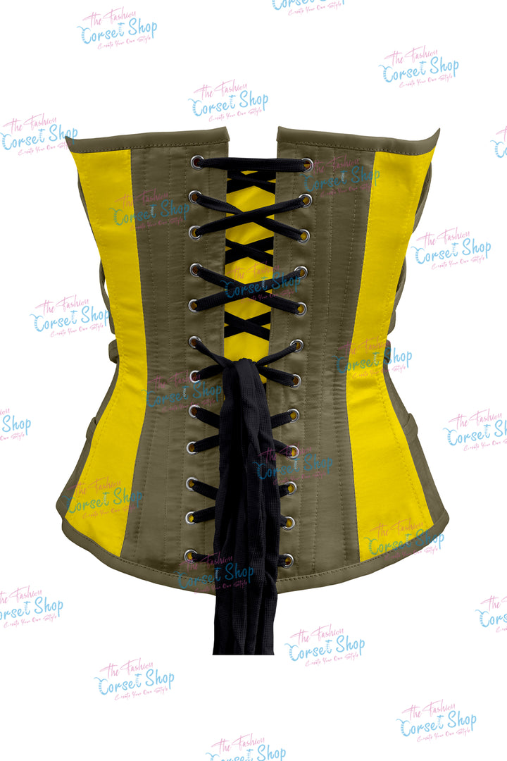 Maggie Satin Overbust Corset With Buckles