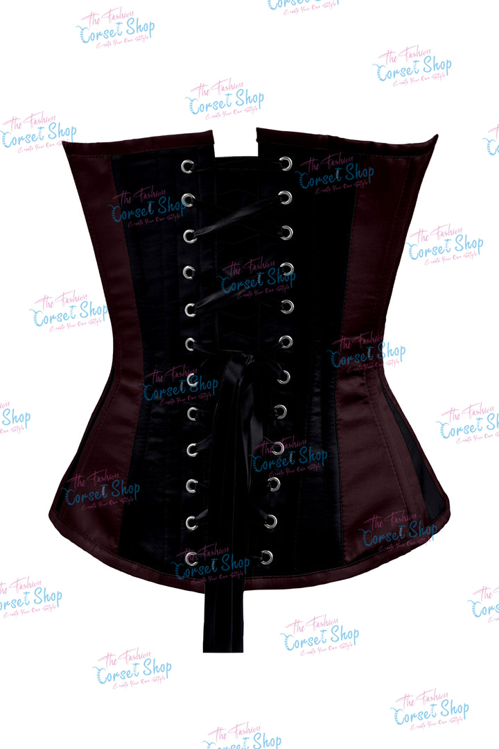 Sheryl Satin Steel Boned Overbust Corset With Bow