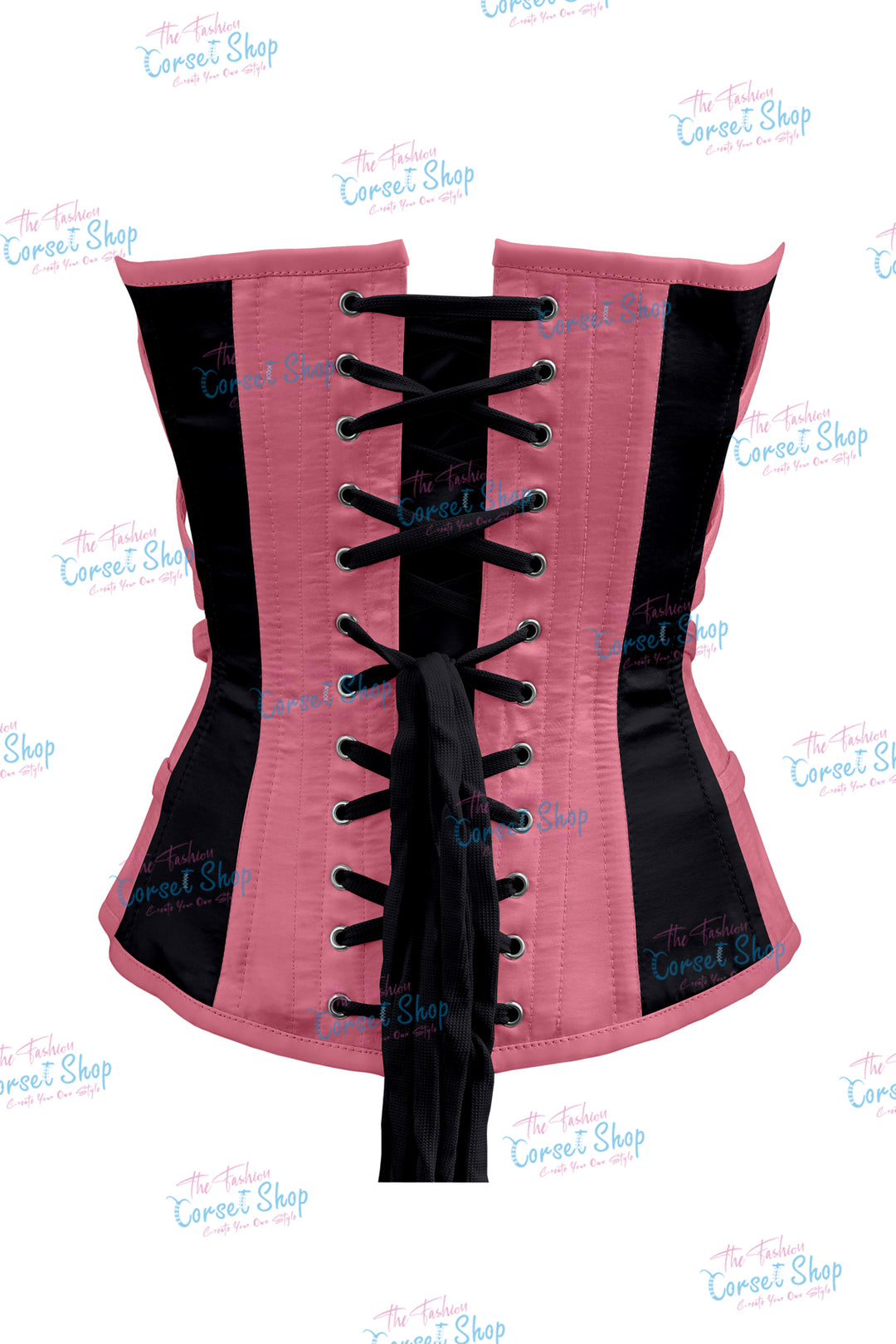 Maggie Satin Overbust Corset With Buckles