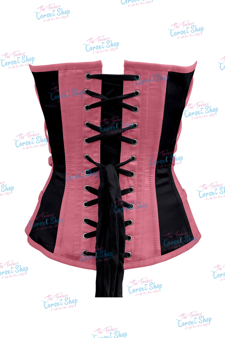 Maggie Satin Overbust Corset With Buckles