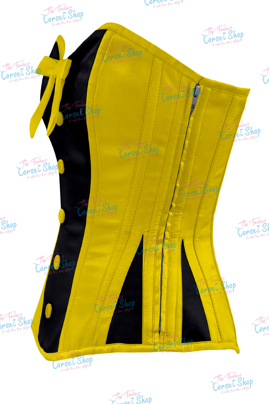 Sheryl Satin Steel Boned Overbust Corset With Bow