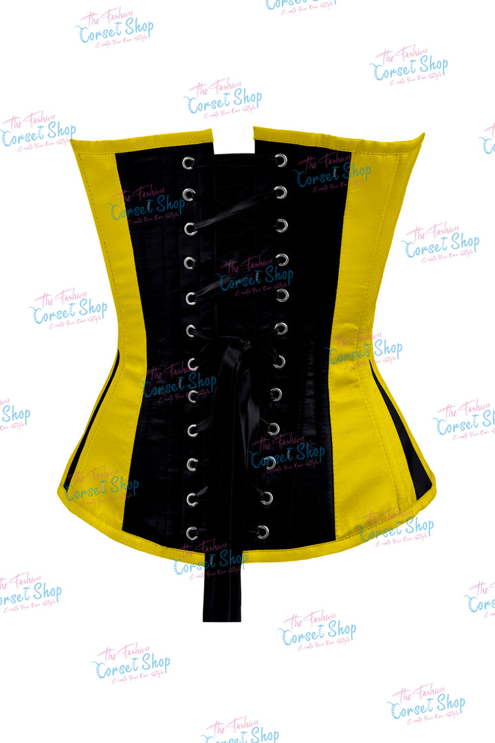 Sheryl Satin Steel Boned Overbust Corset With Bow