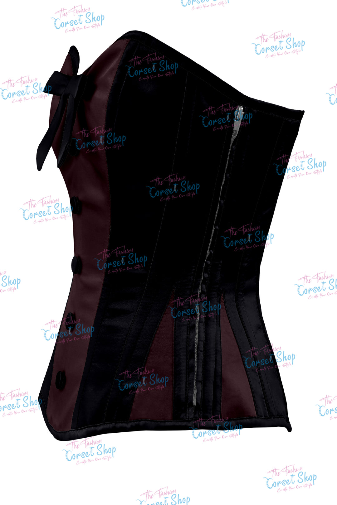 Sheryl Satin Steel Boned Overbust Corset With Bow