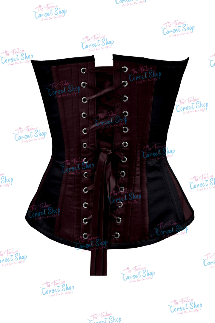Sheryl Satin Steel Boned Overbust Corset With Bow