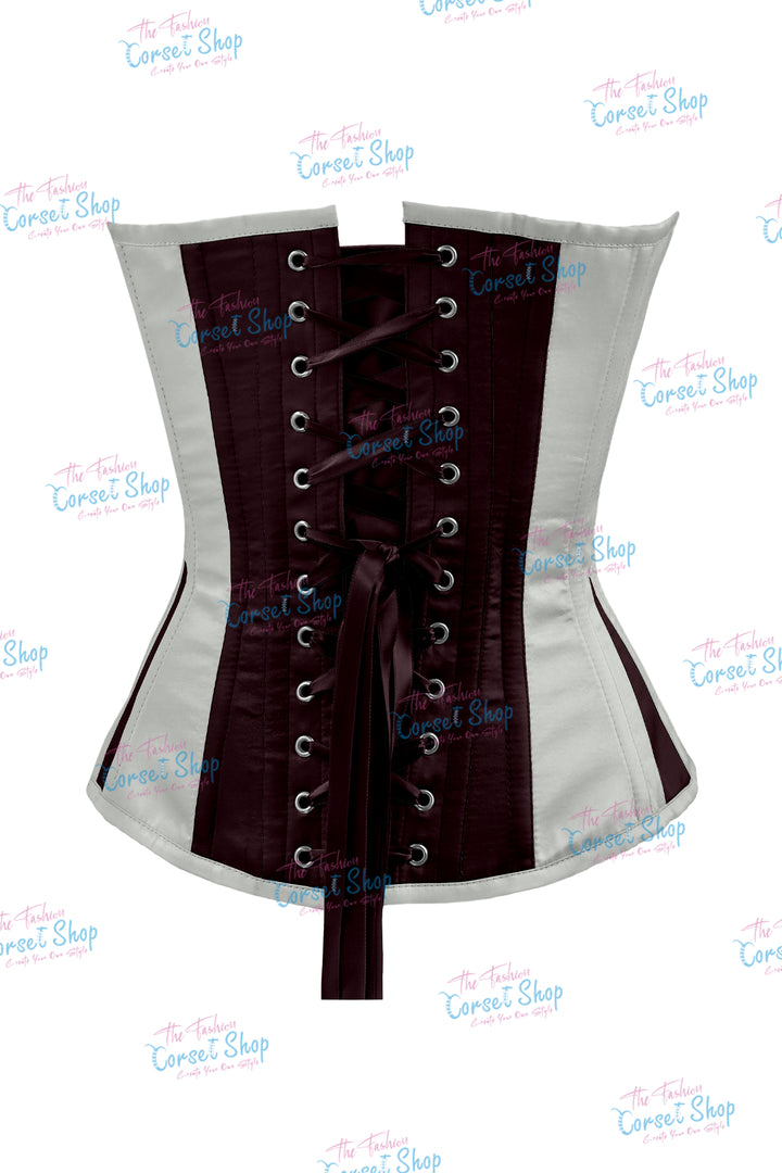 Sheryl Satin Steel Boned Overbust Corset With Bow
