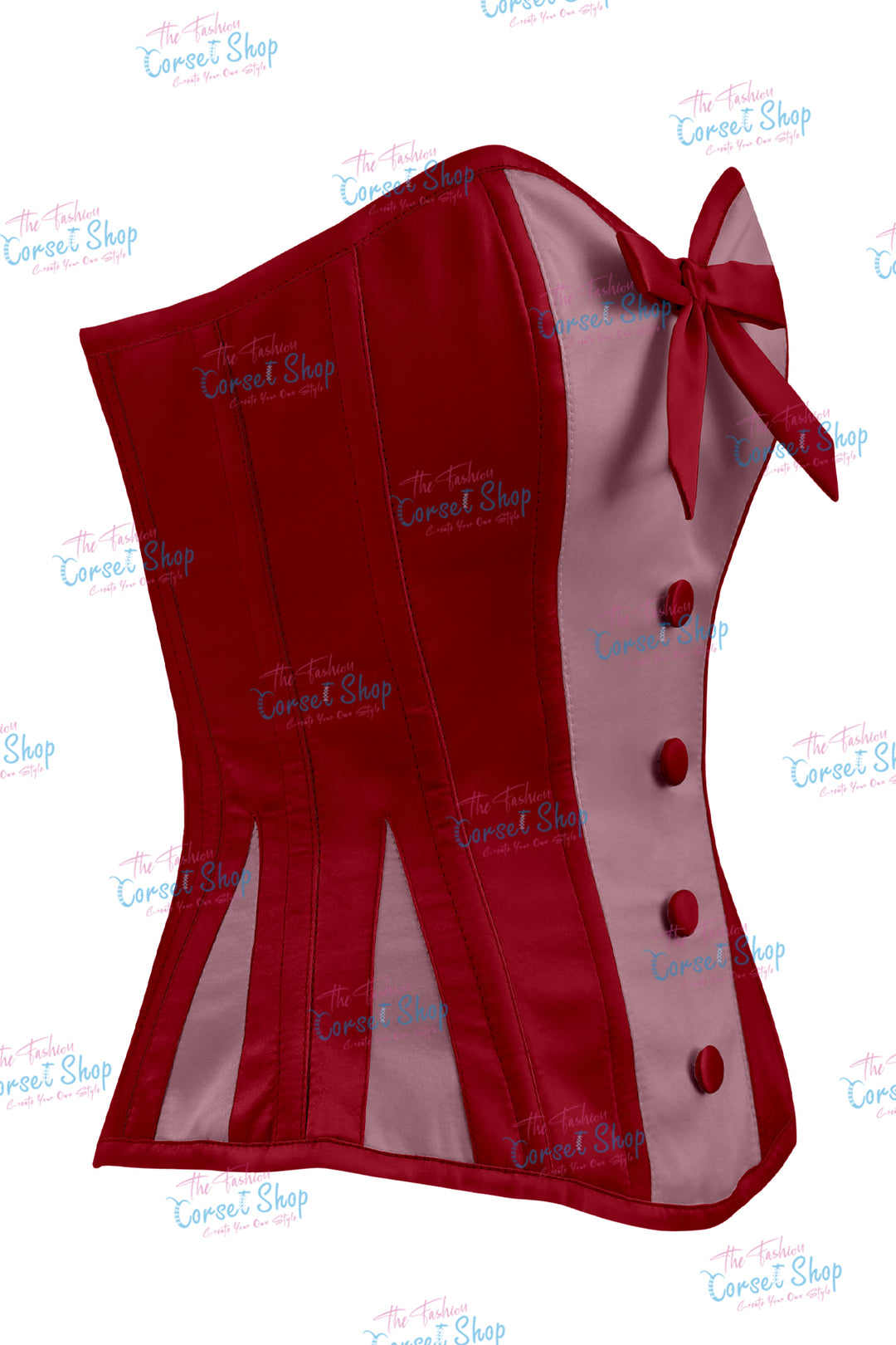 Sheryl Satin Steel Boned Overbust Corset With Bow