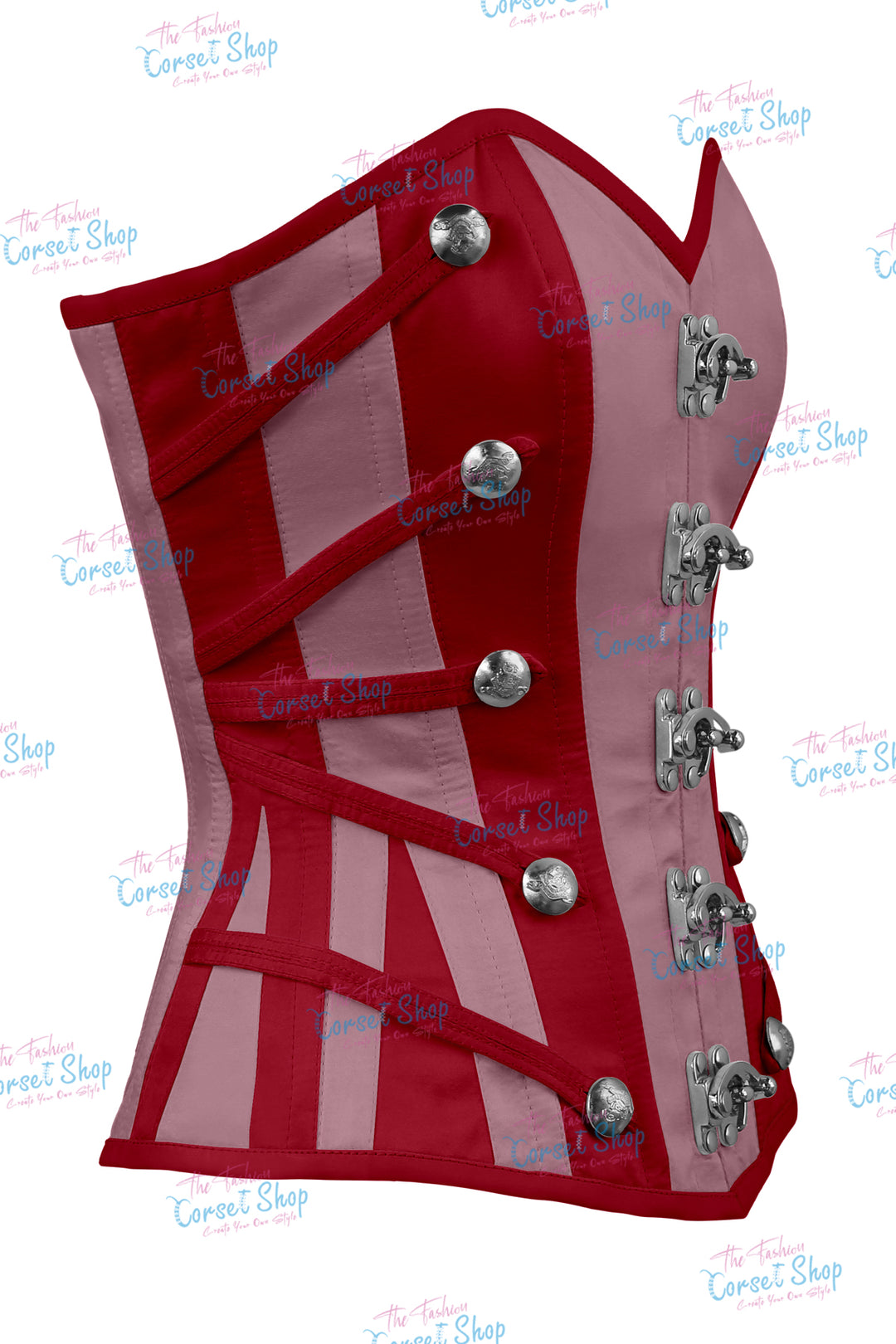Maggie Satin Overbust Corset With Buckles