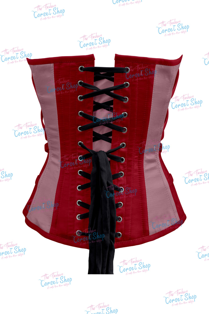 Maggie Satin Overbust Corset With Buckles