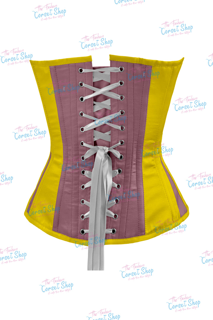Elise Satin Steel Boned Overbust Corset With Bow
