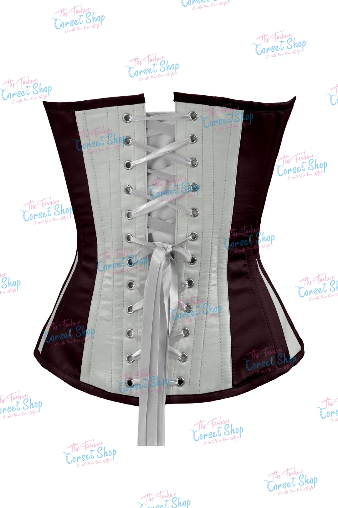 Sheryl Satin Steel Boned Overbust Corset With Bow