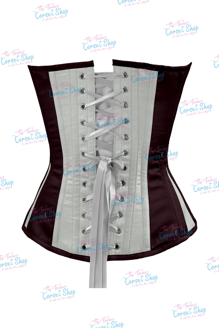 Sheryl Satin Steel Boned Overbust Corset With Bow