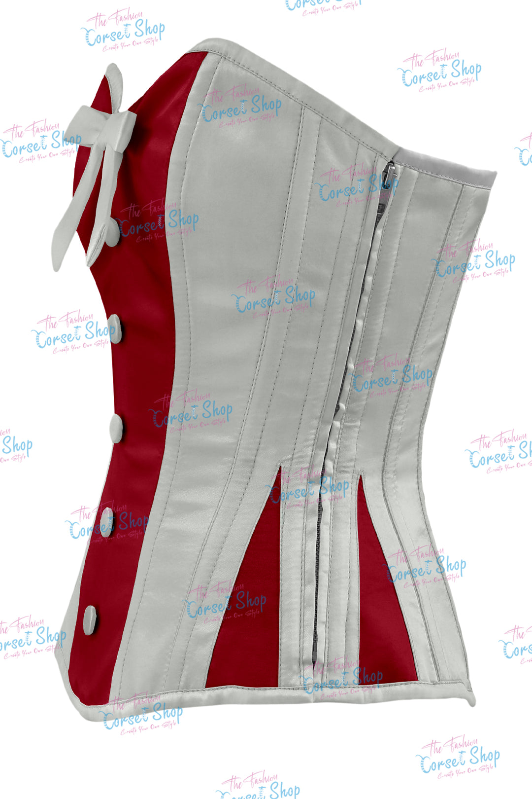 Sheryl Satin Steel Boned Overbust Corset With Bow