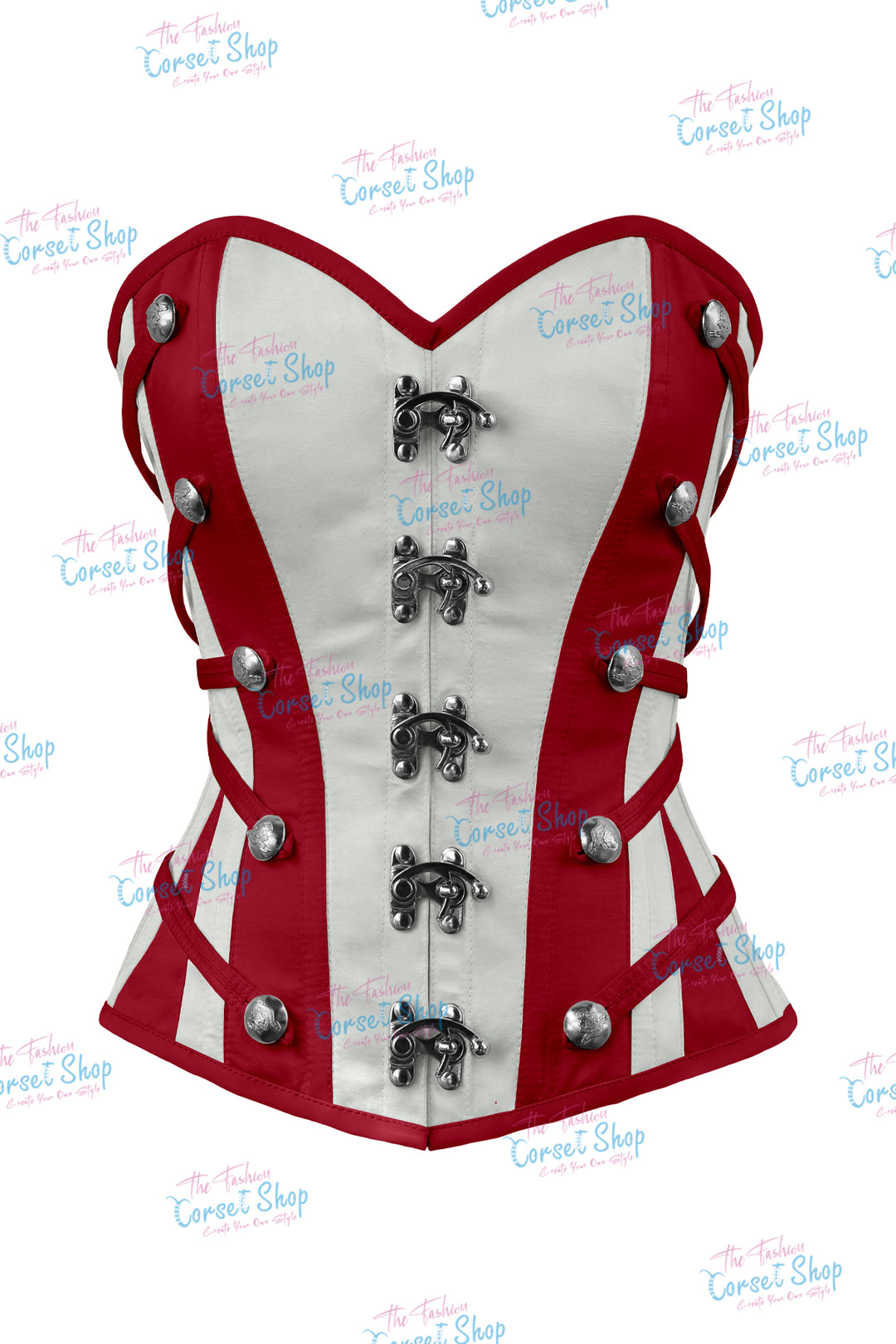 Maggie Satin Overbust Corset With Buckles