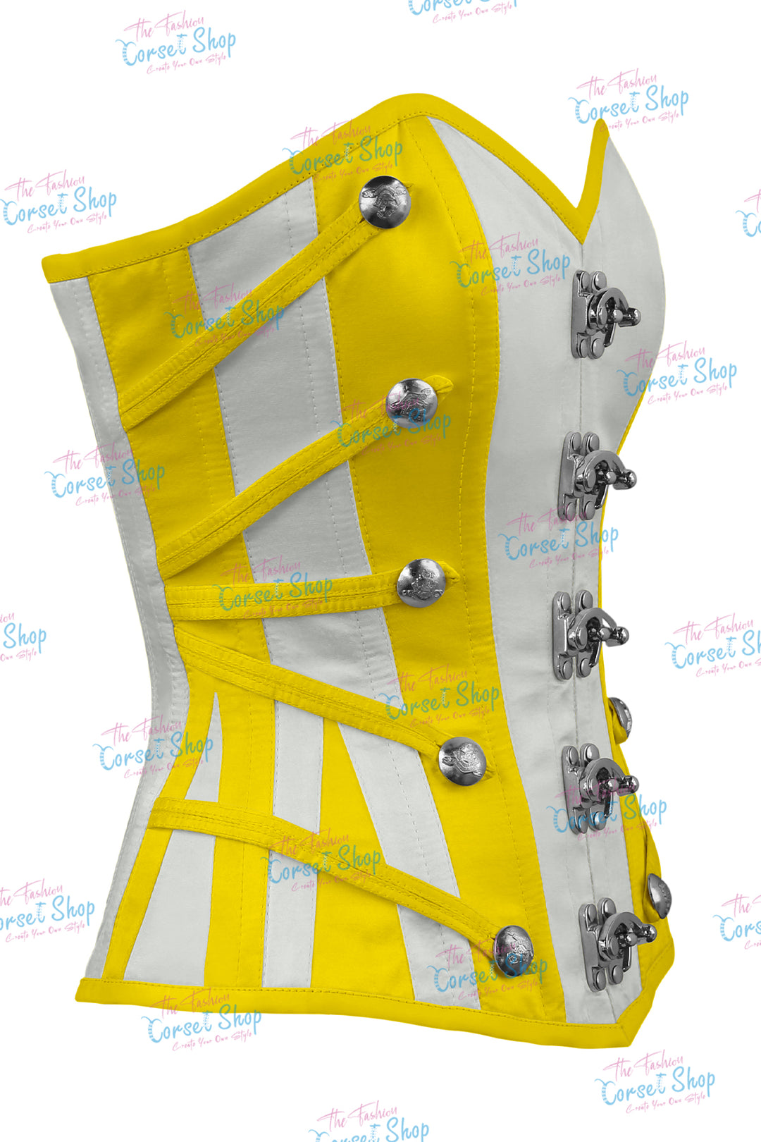 Maggie Satin Overbust Corset With Buckles