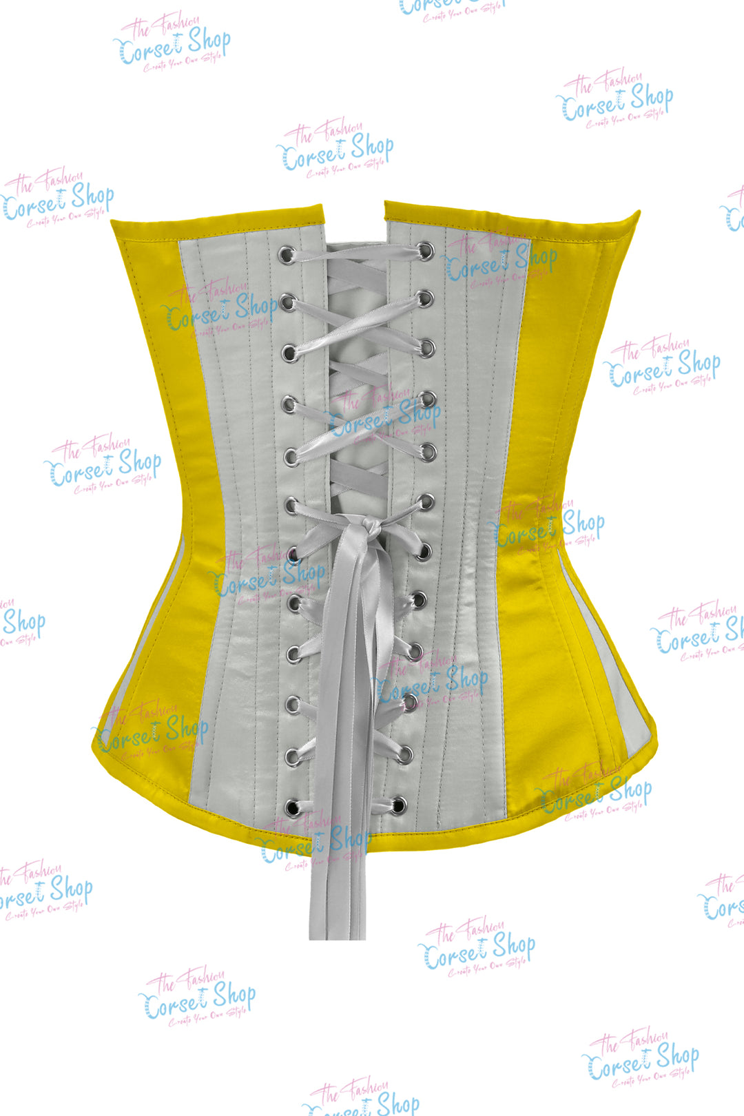 Elise Satin Steel Boned Overbust Corset With Bow