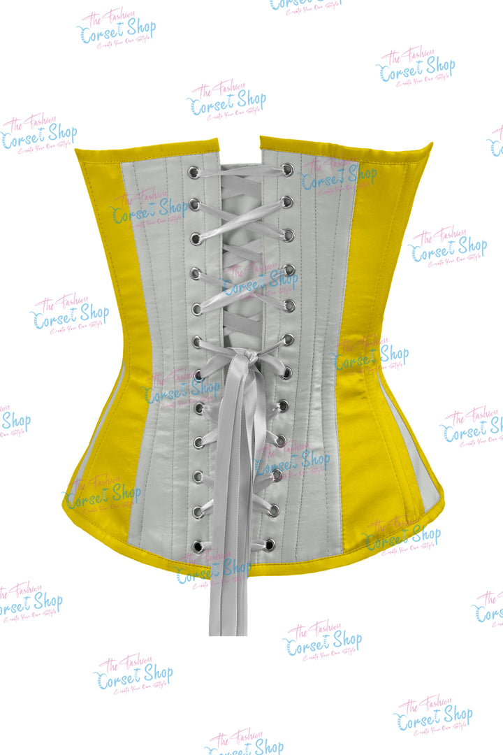 Elise Satin Steel Boned Overbust Corset With Bow