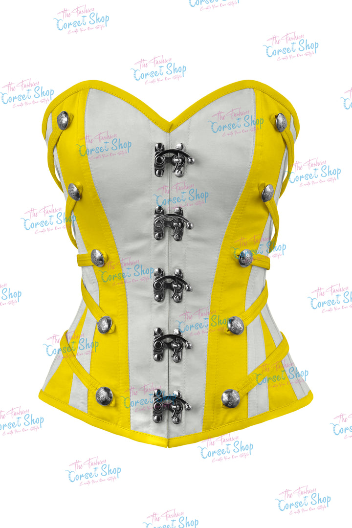 Maggie Satin Overbust Corset With Buckles