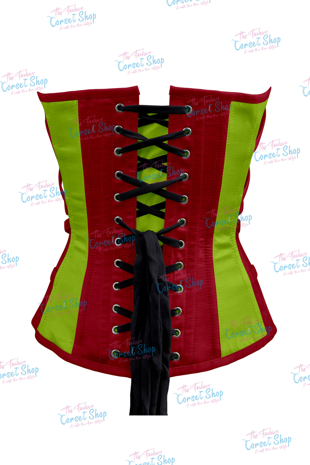 Maggie Satin Overbust Corset With Buckles