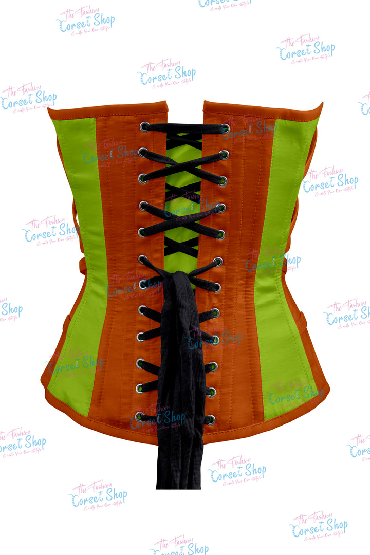 Maggie Satin Overbust Corset With Buckles