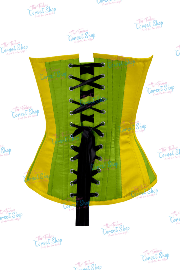 Elise Satin Steel Boned Overbust Corset With Bow