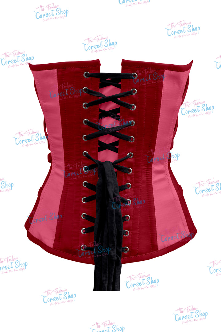 Maggie Satin Overbust Corset With Buckles