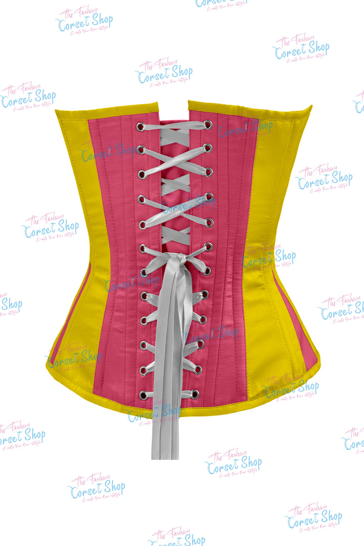 Elise Satin Steel Boned Overbust Corset With Bow
