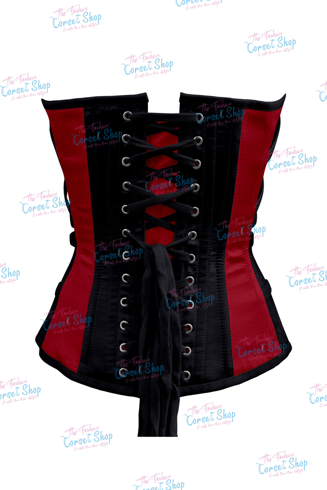 Maggie Satin Overbust Corset With Buckles