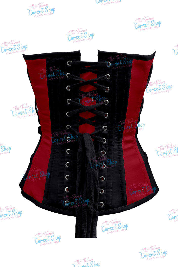 Maggie Satin Overbust Corset With Buckles
