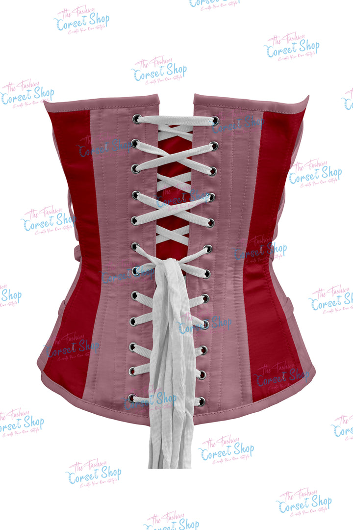 Maggie Satin Overbust Corset With Buckles