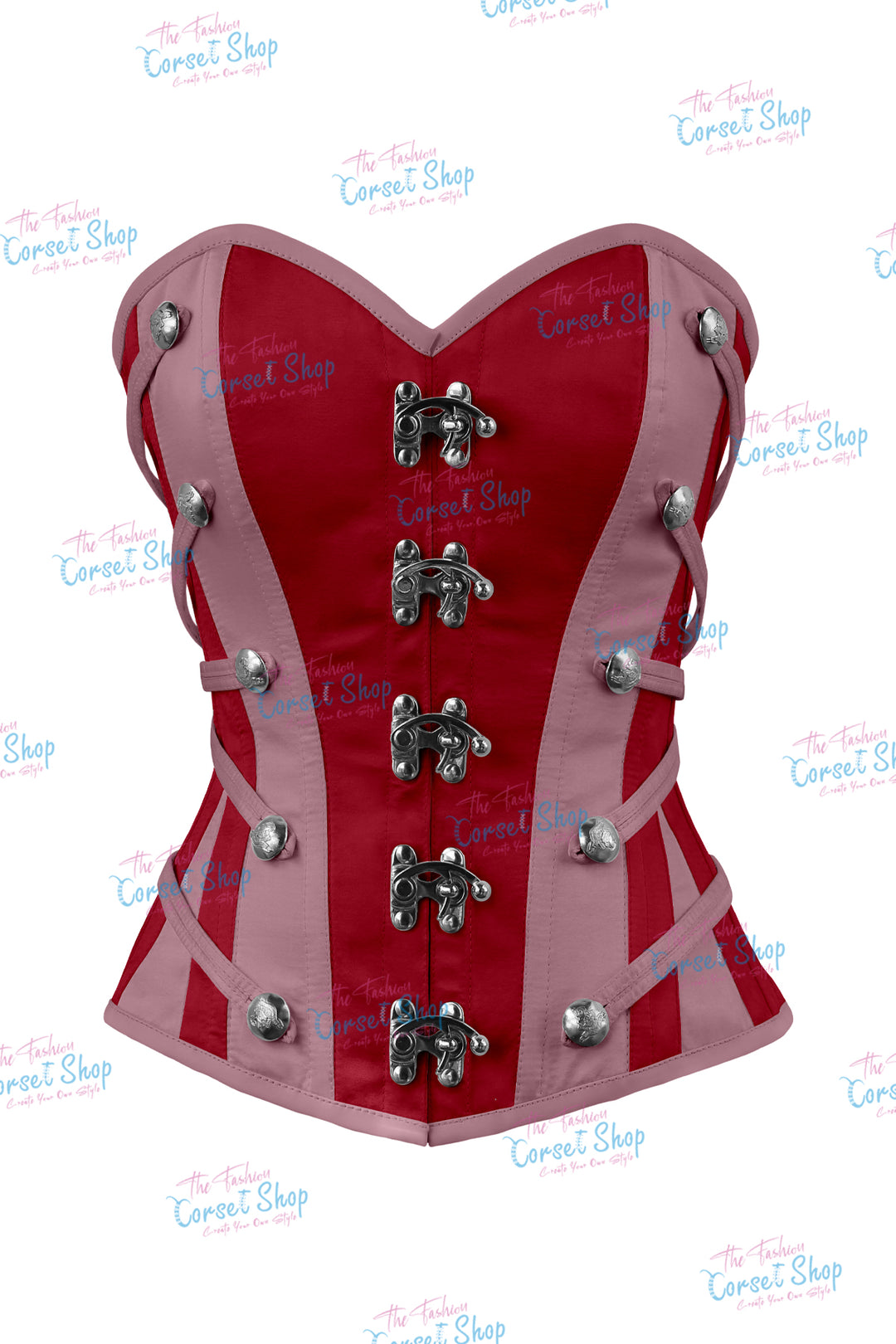 Maggie Satin Overbust Corset With Buckles