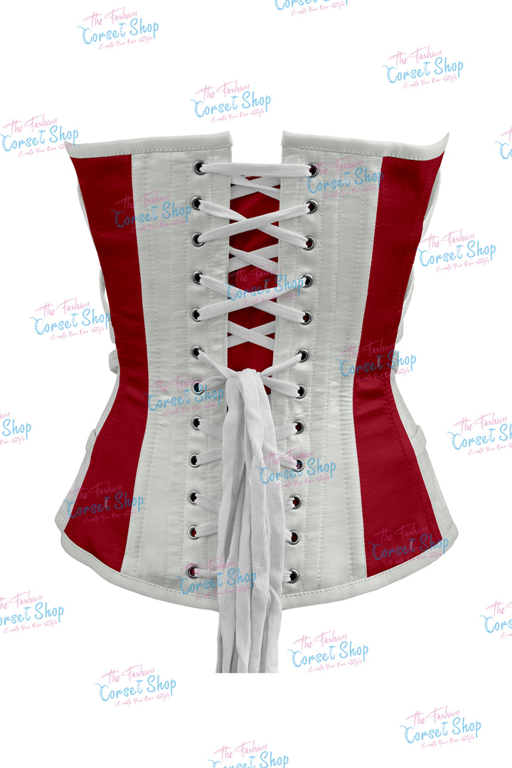 Maggie Satin Overbust Corset With Buckles