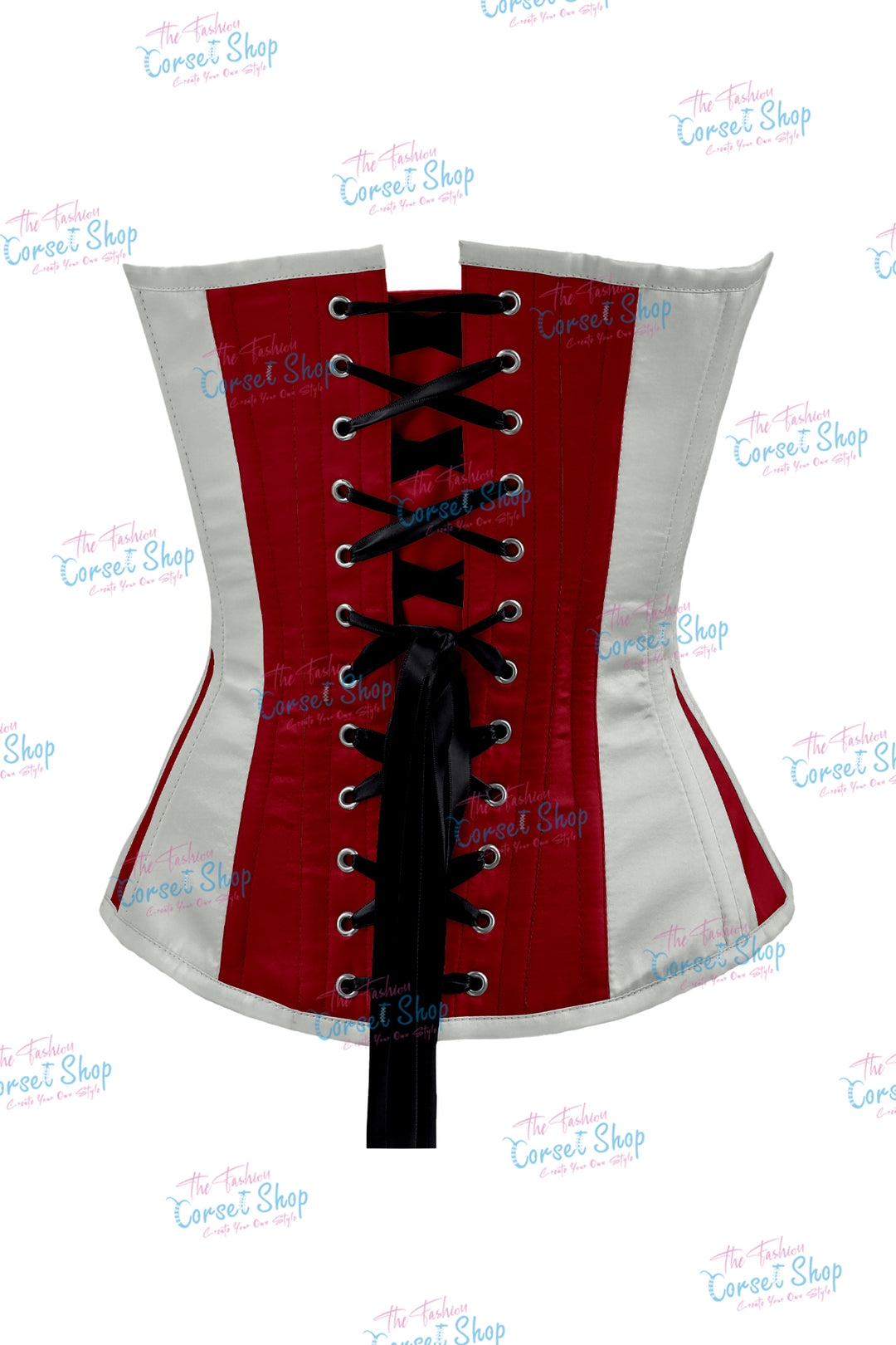 Sheryl Satin Steel Boned Overbust Corset With Bow