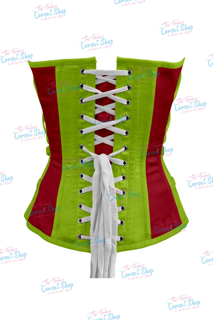 Maggie Satin Overbust Corset With Buckles