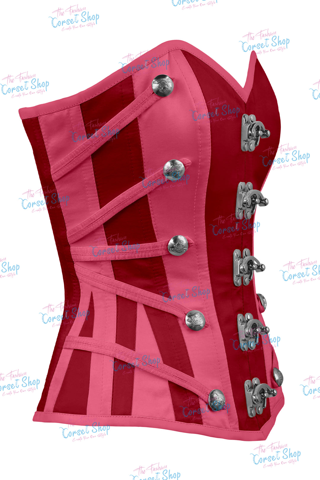 Maggie Satin Overbust Corset With Buckles