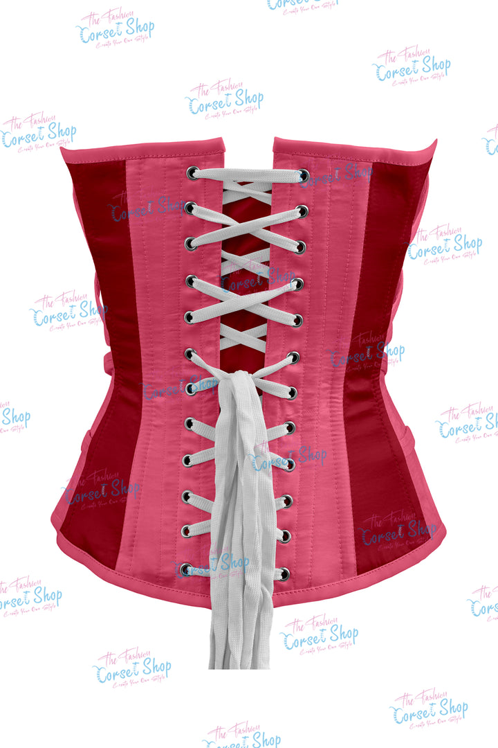 Maggie Satin Overbust Corset With Buckles