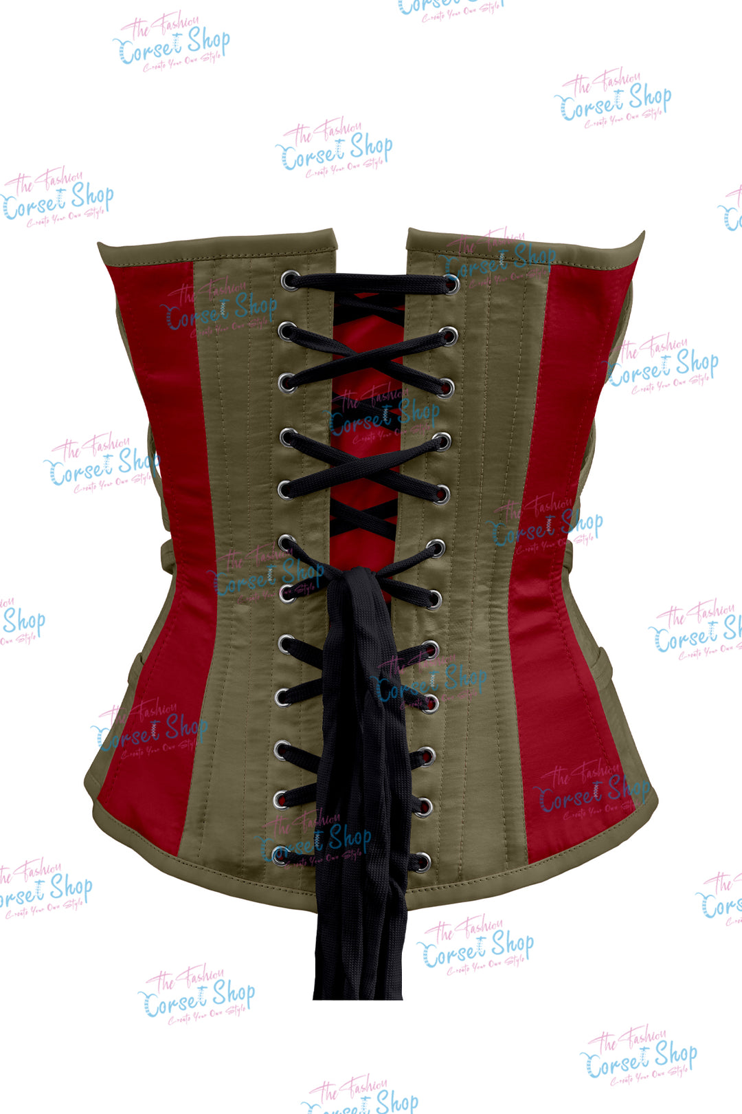 Maggie Satin Overbust Corset With Buckles