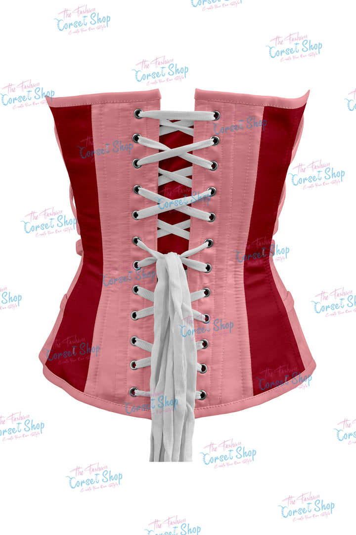 Maggie Satin Overbust Corset With Buckles