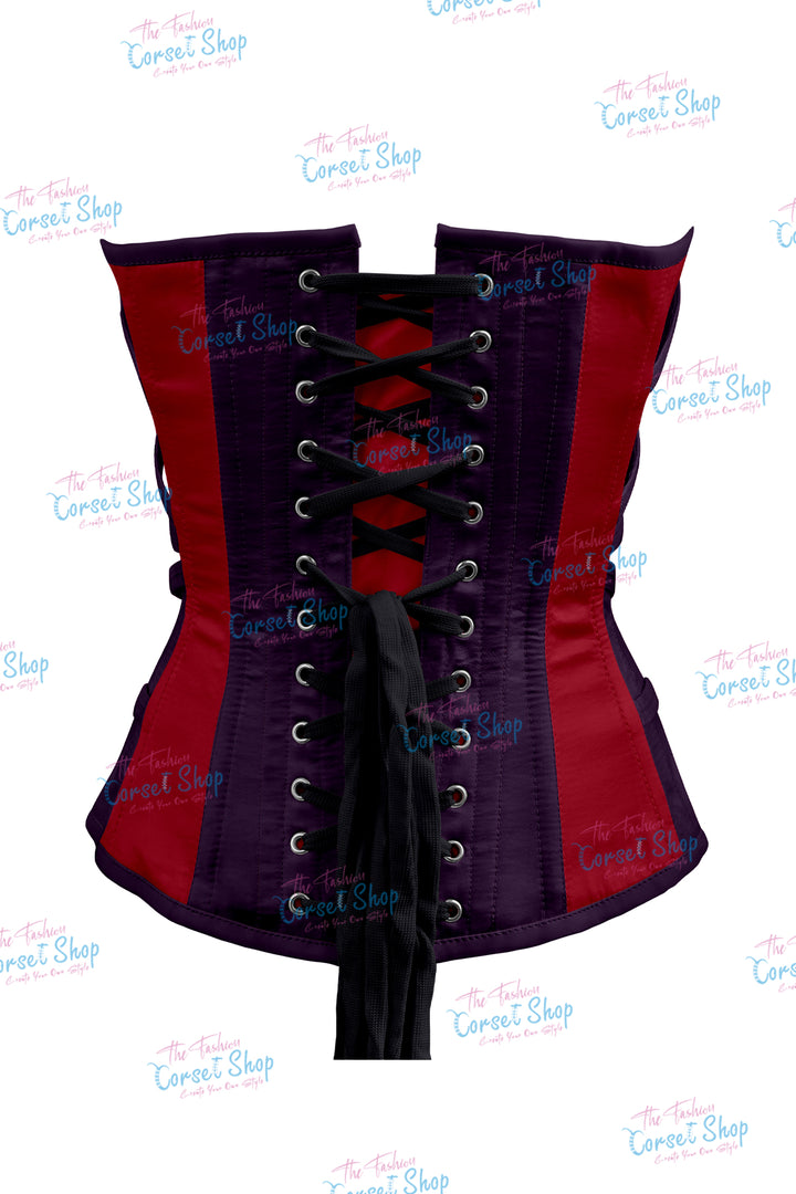 Maggie Satin Overbust Corset With Buckles